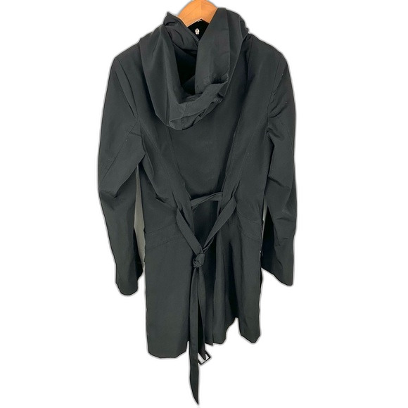Calvin Klein Black Trenchcoat With Detachable Hood Size Medium - Picture 2 of 16